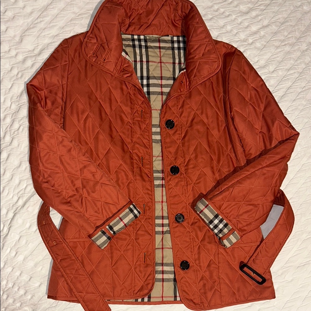 Women's Quilted Jacket in Orange Burberry
